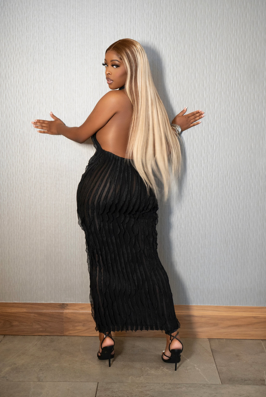 Bonita Ruffle Dress- Black