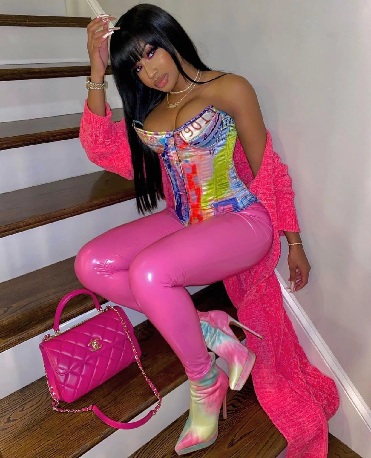 Colorful Money Corset