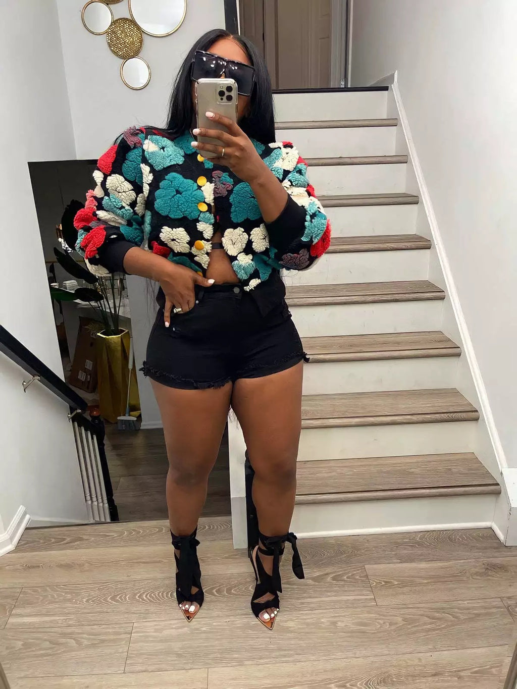 Flower Bomb Jacket- Red