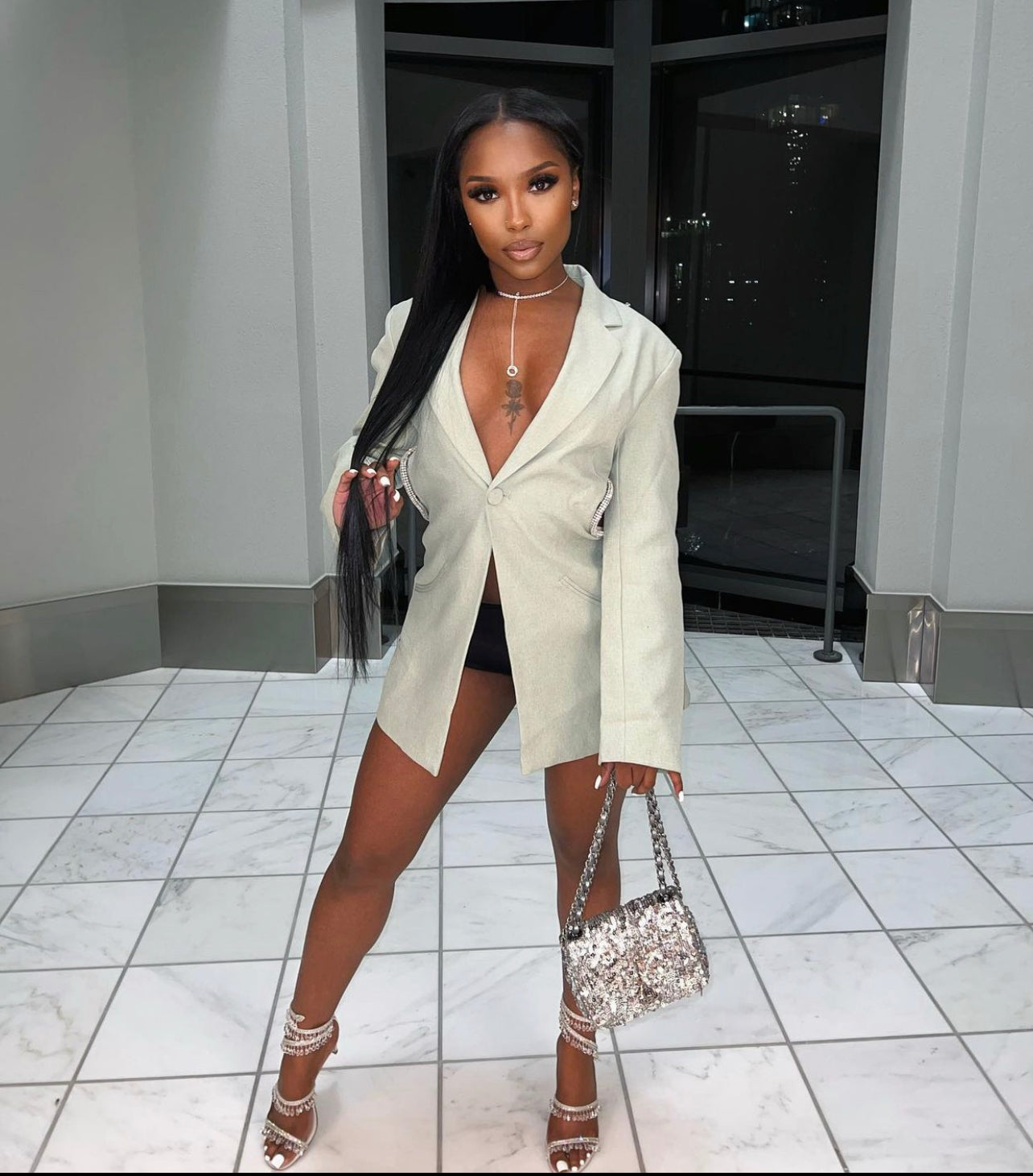 VIP Backless Diamond Blazer