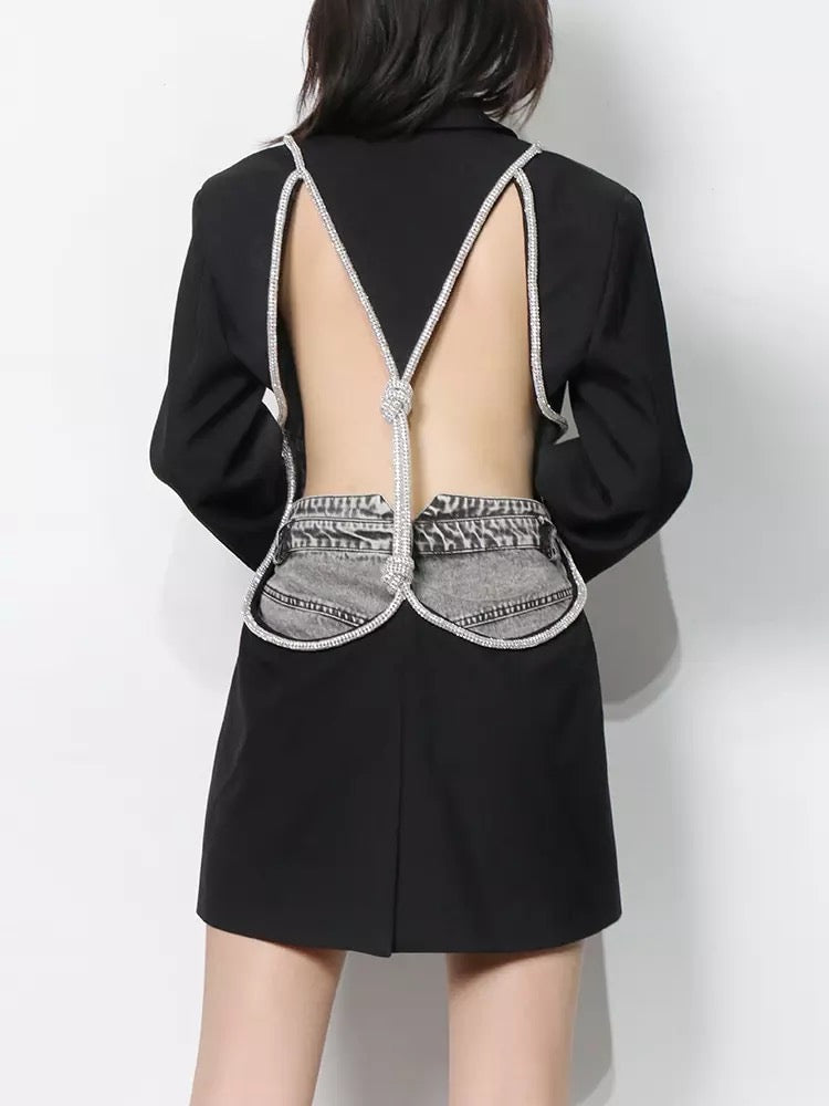 VIP Backless Diamond Blazer