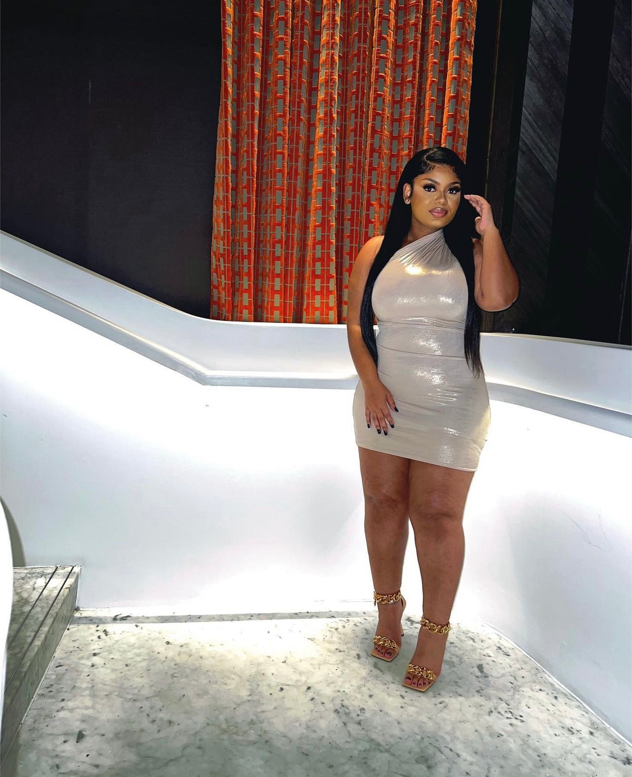 Liquid Dress- Apricot