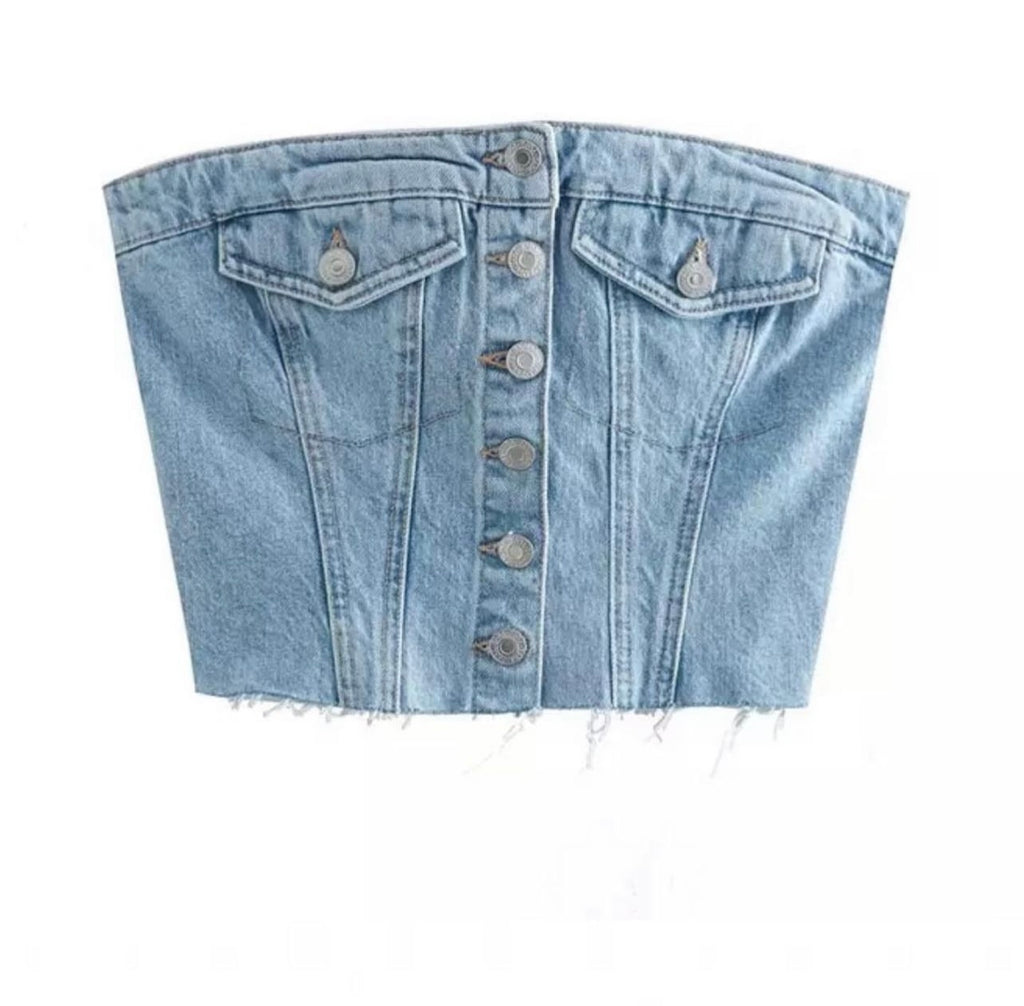 Denim Corset Top