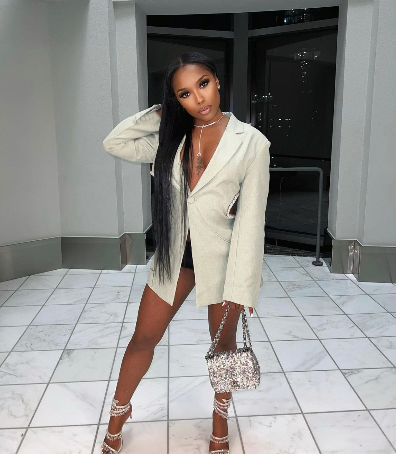 VIP Backless Diamond Blazer