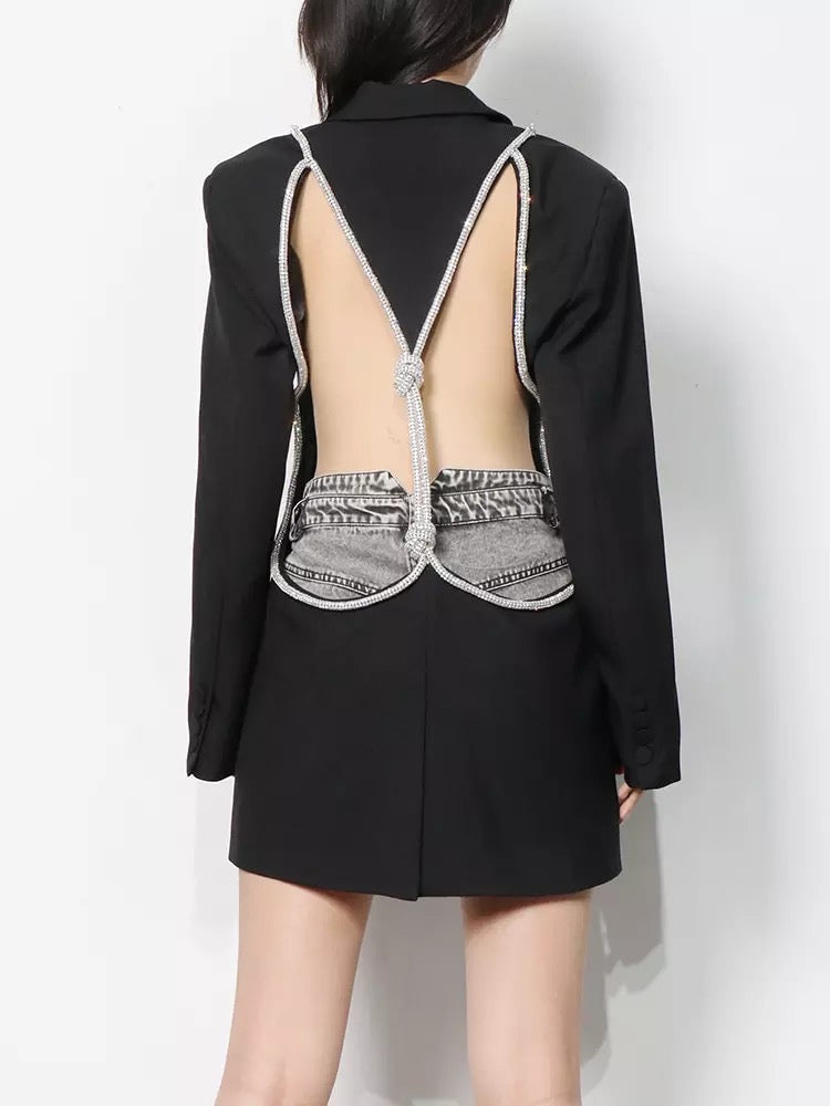 VIP Backless Diamond Blazer